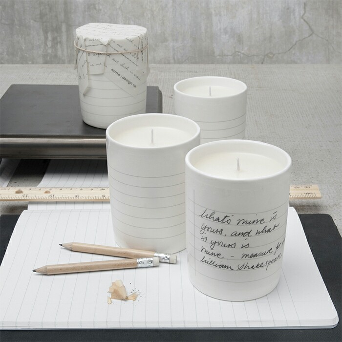 W7093W-074NP Noted Candle Jar Pencil Writable And Erasable Candle Holder Ceramic Candle Gift WE7093W-PENCIL