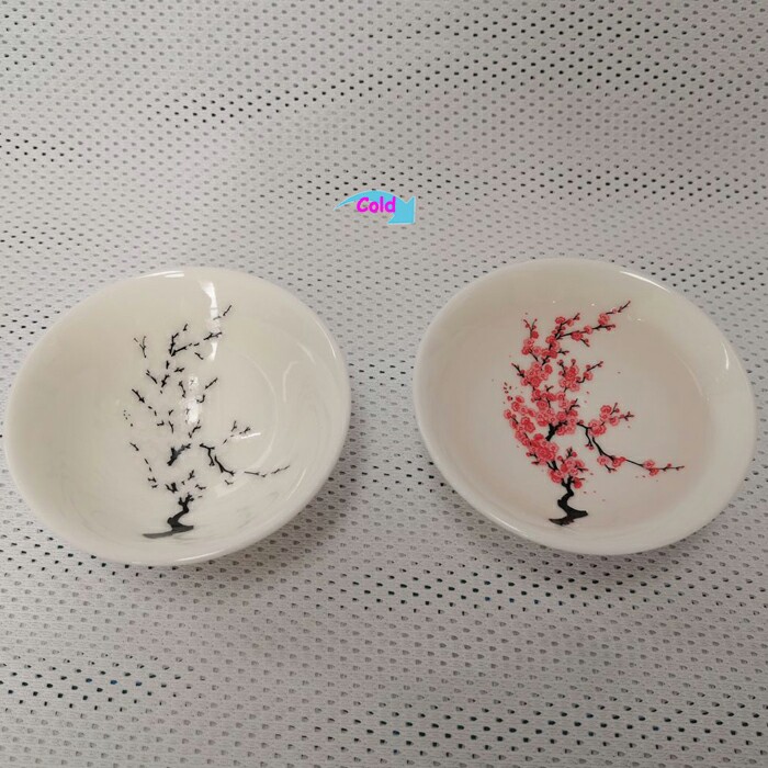 CC9833W-FLOWER C Plum Blossom Cold Changing Bowl Ceramic Cup Sake Wine Cup Wine Set Tableware