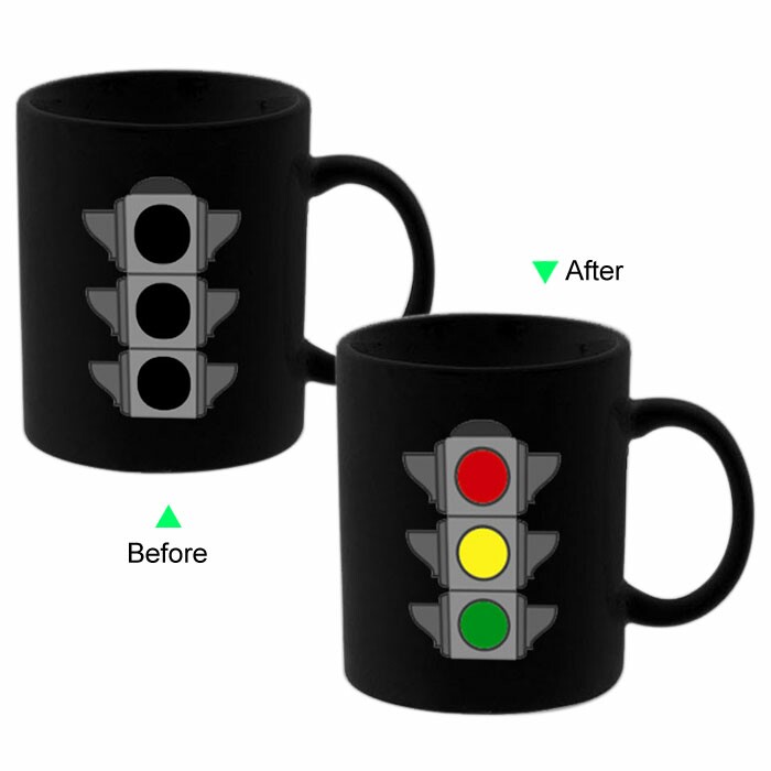 C8095B-094TF Hot Changing Ceramic Mug 11oz Heated Black Coffee Mug of Novelty TRAFFIC Design Mug Gift Idea Hero