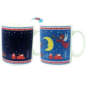 C8095W-XMAS B Color Change Heat Sensitive Funny Mug 11oz Ceramic White Coffee Mug Novelty Merry Christmas Design Mug