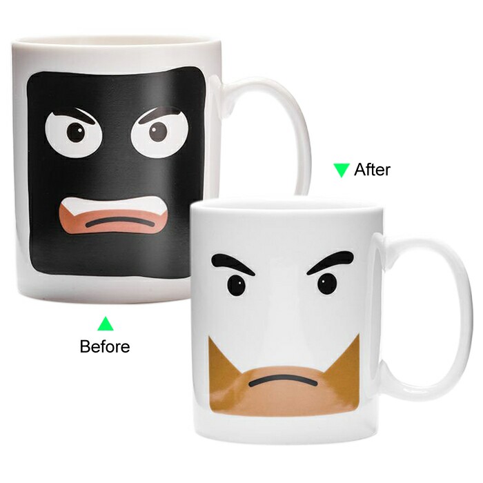 C8095W-COOKIE Hot Changing Ceramic Mug 11oz Heated White Coffee Mug of Novelty COOKIE Design Mug Gift Idea