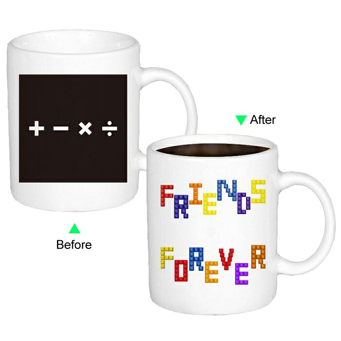 C8095W-132FR Color Change Heat Sensitive Funny Mug 11oz Ceramic White Coffee Mug Novelty FRIENDS FOREVER Design Mug