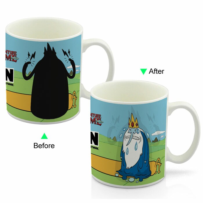 CC8095W-009CN Color Change Heat Sensitive Funny Mug 11oz Ceramic White Coffee Mug Novelty Adventure Time Design Mug