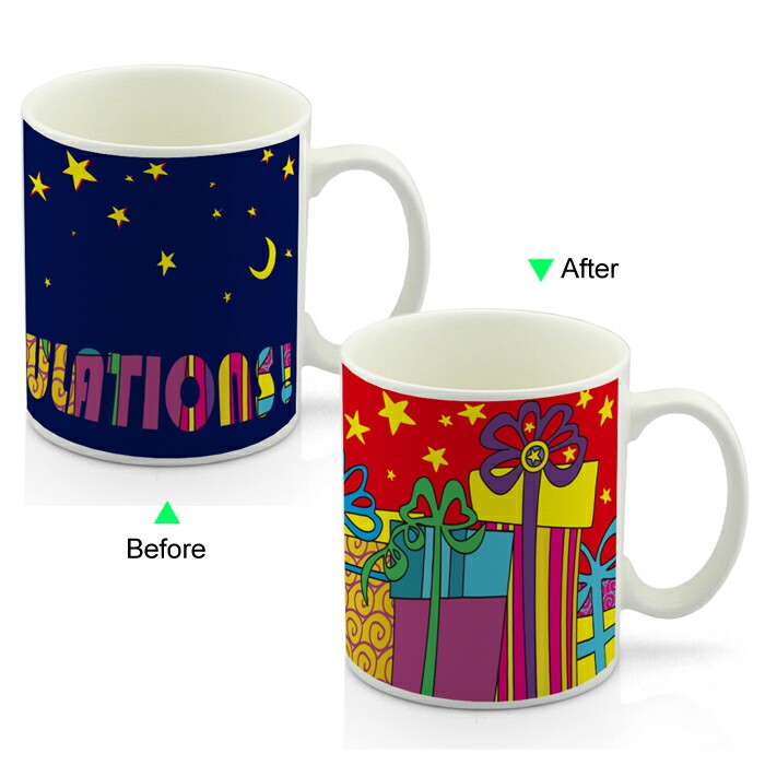 CC8095W-052GT Color Change Heat Sensitive Funny Mug 11oz Ceramic White Coffee Mug Novelty Gifts Design Mug