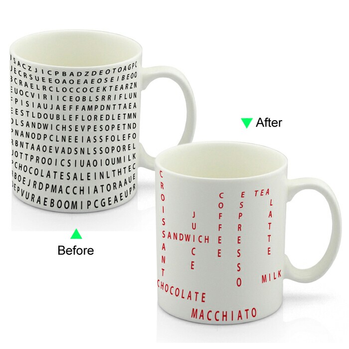 CC8095W-067CT Color Change Heat Sensitive Funny Mug 11oz Ceramic White Coffee Mug Novelty Texts Design Mug
