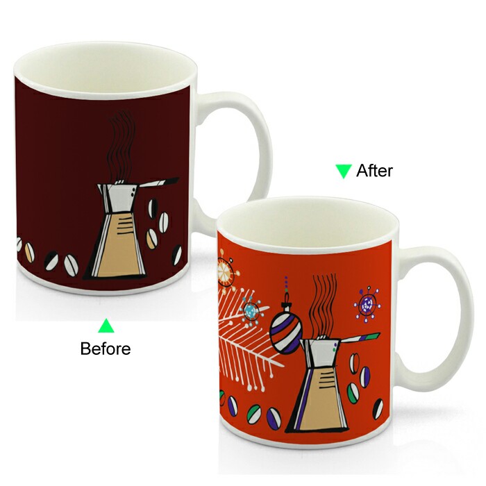 CC8095W-065CF Color Change Heat Sensitive Funny Mug 11oz Ceramic White Coffee Mug Novelty Coffee Design Mug