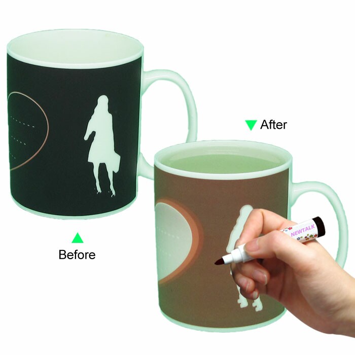CC8095W-W134MW 11oz Thermo Mug Heat Sensitive Funny Mug Men and Women Design Mug Love Novelty Writing and Color Changing Mug