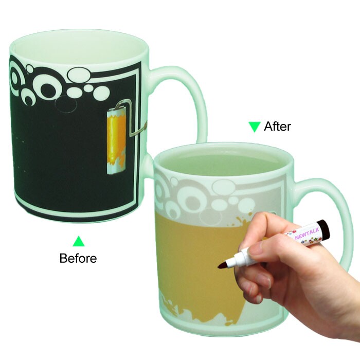 CC8095W-W135BP 11oz Morph Mug Heat Sensitive Funny Mug Painting and Brush Design Mug Valentine Novelty Writing and Color Changing