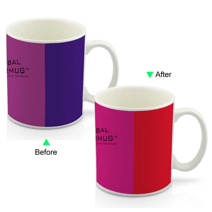 PC8095W-BAL Color Change Advertising Heat Sensitive Funny Promotional Mug 11oz Ceramic White Coffee Mug Customized LOGO Giveaway